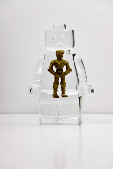 Sculpture titled "ROBOCLUSION C3PO" by Vincent Sabatier (VerSus), Original Artwork, Resin