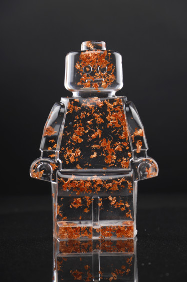 Sculpture titled "ROBOCLUSION CUIVRE" by Vincent Sabatier (VerSus), Original Artwork, Resin