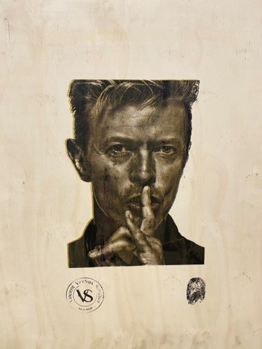 Druckgrafik mit dem Titel "Bowie for ever" von Vincent Sabatier (VerSus), Original-Kunstwerk, Siebdruck