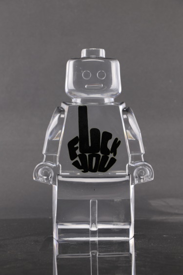 ROBOCLUSION FUCK YOU Sculpture intitulée "ROBOCLUSION FUCK YOU" par Vincent Sabatier (VerSus), Œuvre d'art originale, Résine