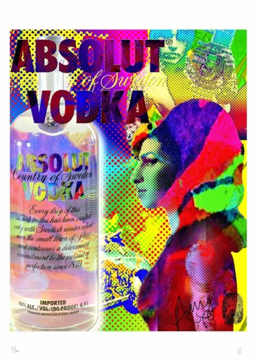 AMY ABSOLUT VODKA Printmaking titled "AMY ABSOLUT VODKA" by Vincent Sabatier (VerSus), Original Art, Screenprinting