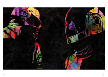 Printmaking titled "Daft PUNK ALIVE SER…" by Vincent Sabatier (VerSus), Original Artwork, Screenprinting