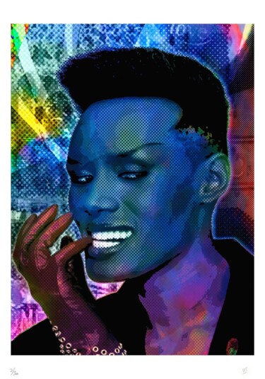 Printmaking titled "GRACE JONES SERIGRA…" by Vincent Sabatier (VerSus), Original Artwork, Screenprinting