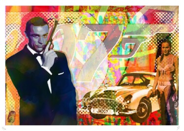 Printmaking titled "JAMES BOND 1 SERIGR…" by Vincent Sabatier (VerSus), Original Artwork, Screenprinting