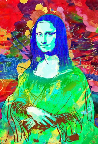 Mona Lisa 2 sérigraphie Gravures & estampes intitulée "Mona Lisa 2 sérigra…" par Vincent Sabatier (VerSus), Œuvre d'art originale, Sérigraphie
