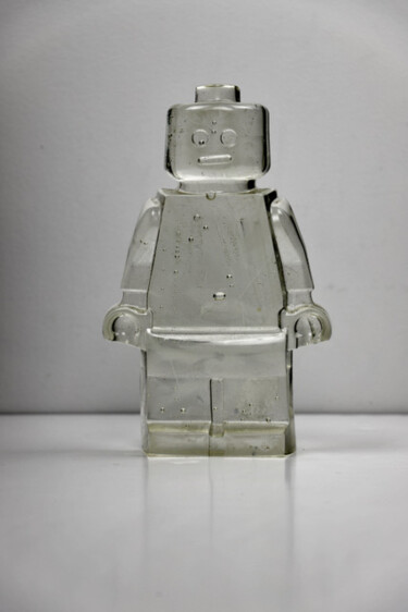 Sculpture titled "ROBOCLUSION BRICK A" by Vincent Sabatier (VerSus), Original Artwork, Resin