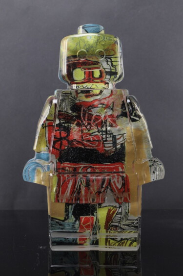 Escultura intitulada "Roboclusion Basquiat" por Vincent Sabatier (VerSus), Obras de arte originais, Resina
