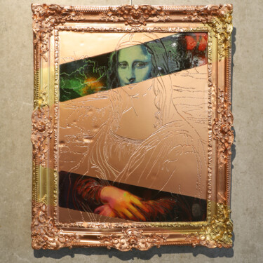 Scultura intitolato "Pink Mona Lisa" da Vincent Sabatier (VerSus), Opera d'arte originale, Resina Montato su Metallo