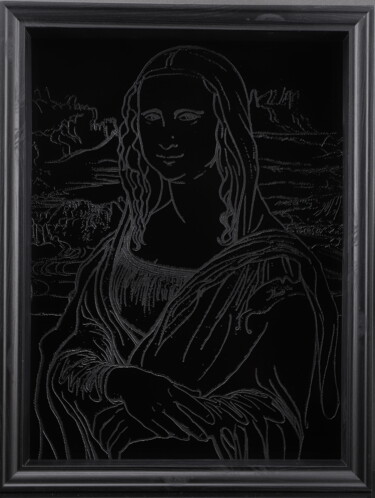 Druckgrafik mit dem Titel "ONLY BLACK MONA LISA" von Vincent Sabatier (VerSus), Original-Kunstwerk, Gravur