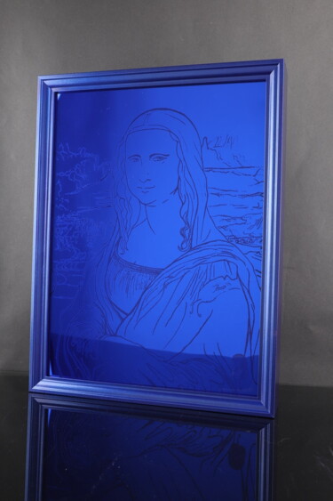 Impressões e gravuras intitulada "only blue Mona Lisa" por Vincent Sabatier (VerSus), Obras de arte originais, Gravação
