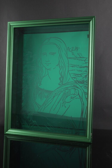 Estampas & grabados titulada "only green Mona Lisa" por Vincent Sabatier (VerSus), Obra de arte original, Grabado