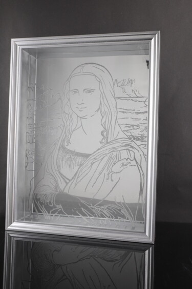 Printmaking titled "only silver Mona Li…" by Vincent Sabatier (VerSus), Original Artwork, Engraving