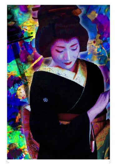 Impressões e gravuras intitulada "Sérigraphie Geisha…" por Vincent Sabatier (VerSus), Obras de arte originais, Serigrafia