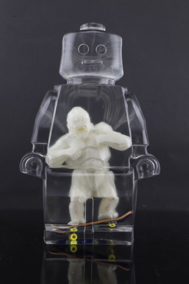 Sculptuur getiteld "roboclusion skate K…" door Vincent Sabatier (VerSus), Origineel Kunstwerk, Gietwerk