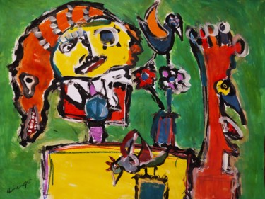 Peinture intitulée "Composition figurat…" par Vincenzo, Œuvre d'art originale, Acrylique