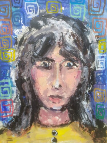 Painting titled "Portrait expression…" by Vincenzo, Original Artwork, Acrylic