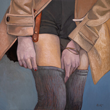 Pintura titulada ""Le parigine"" por Vincenzo (Enzo) Forletta, Obra de arte original, Oleo Montado en Bastidor de camilla de…