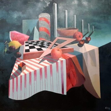 "La fabbrica" başlıklı Tablo Vincenzo (Enzo) Forletta tarafından, Orijinal sanat, Petrol Ahşap Sedye çerçevesi üzerine monte…