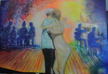 Painting titled "BALLARE TANGO , LA…" by Vincenzo Neri, Original Artwork, Acrylic