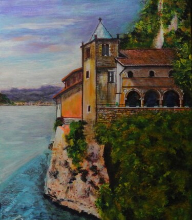 Malarstwo zatytułowany „Costiera  lago del…” autorstwa Vincenzo Neri, Oryginalna praca, Akryl