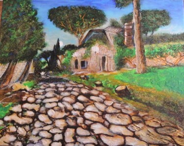 Painting titled "via APPIA ANTICA" by Vincenzo Neri, Original Artwork, Acrylic