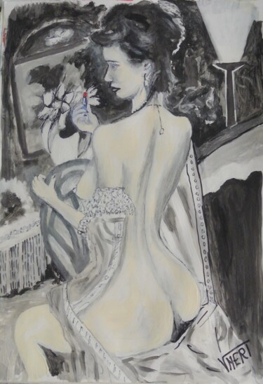 Painting titled "DONNA  CON  VESTAGL…" by Vincenzo Neri, Original Artwork, Acrylic