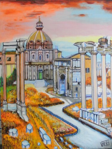 Painting titled "FORI IMPERIALI. DI.…" by Vincenzo Neri, Original Artwork, Acrylic