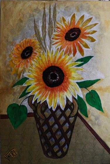 Painting titled "I. GIRASOLI" by Vincenzo Neri, Original Artwork, Acrylic