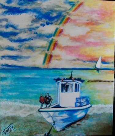Painting titled "L'ARCOBALENO  SUL M…" by Vincenzo Neri, Original Artwork, Acrylic