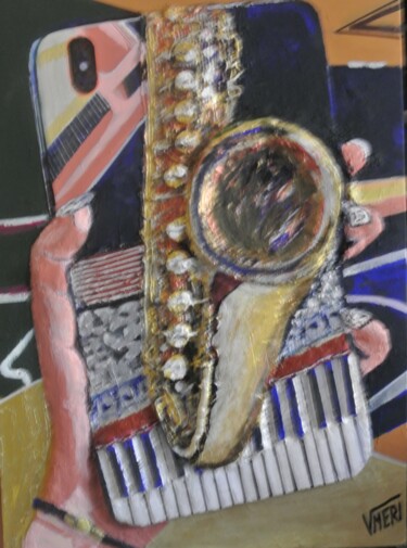 Painting titled "SAX. TENORE" by Vincenzo Neri, Original Artwork, Acrylic