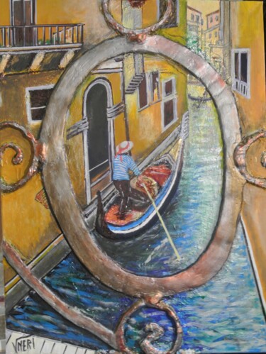 Pittura intitolato "VENEZIA ,UN CANALE" da Vincenzo Neri, Opera d'arte originale, Acrilico