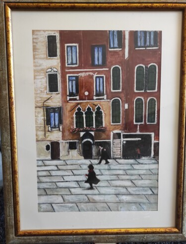 Painting titled "Bambina a Venezia" by Vincenzo Piras, Original Artwork, Watercolor