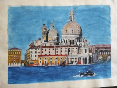 Schilderij getiteld "Piazza San Marco" door Vincenzo Piras, Origineel Kunstwerk, Aquarel