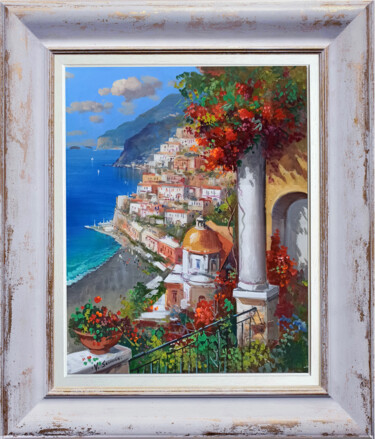 Картина под названием "View from the terra…" - Vincenzo Somma, Подлинное произведение искусства, Масло Установлен на Деревян…