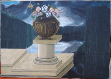 Pittura intitolato "lo stagno della qui…" da Vincenzo Attianese, Opera d'arte originale, Olio