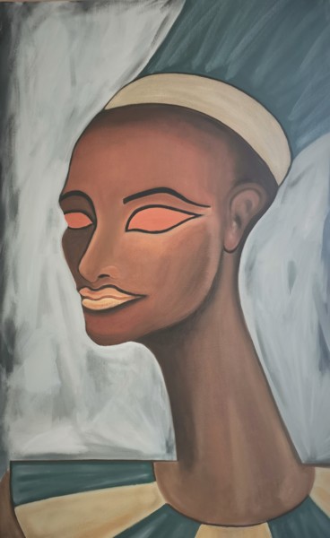 Malerei mit dem Titel "Nefertiti" von Vincenzo Cohen, Original-Kunstwerk, Öl