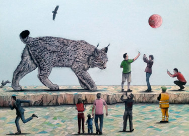 SELFIE Malarstwo zatytułowany „SELFIE” autorstwa Vincenzo Squillacioti, Oryginalna praca, Tempera