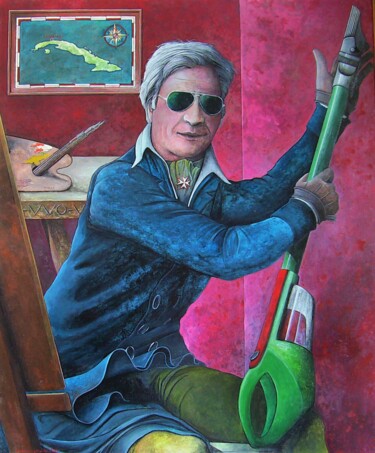 Painting titled "IL NOSTRO AGENTE AL…" by Vincenzo Squillacioti, Original Artwork, Tempera Mounted on Wood Panel