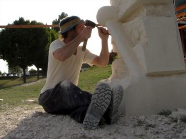 Sculpture intitulée "le menhir  xylofou" par Vincent Tétu, Œuvre d'art originale