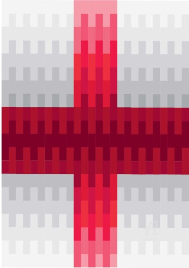 Digital Arts με τίτλο "English Flag (Drape…" από Vinci Art, Αυθεντικά έργα τέχνης, Ψηφιακή ζωγραφική