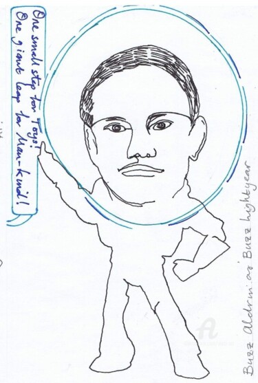 "Buzz Aldrin as Buzz…" başlıklı Resim Vinci Art tarafından, Orijinal sanat, Mürekkep