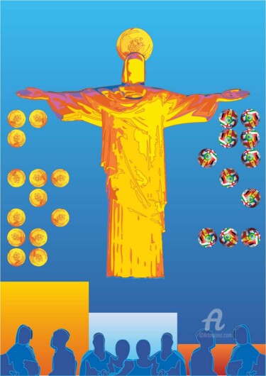 Arts numériques intitulée "Rio 2016 Olympic: U…" par Vinci Art, Œuvre d'art originale, Peinture numérique