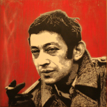 Peinture intitulée "Serge G. Red" par Vincz A.K.A. Borisbarzof, Œuvre d'art originale, Bombe aérosol