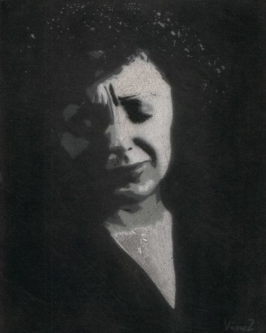 Peinture intitulée "Edith Piaf" par Vincz A.K.A. Borisbarzof, Œuvre d'art originale, Bombe aérosol