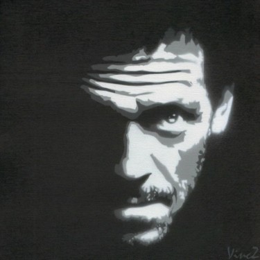 Malerei mit dem Titel "Hugh Laurie a.k.a D…" von Vincz A.K.A. Borisbarzof, Original-Kunstwerk, Sprühfarbe
