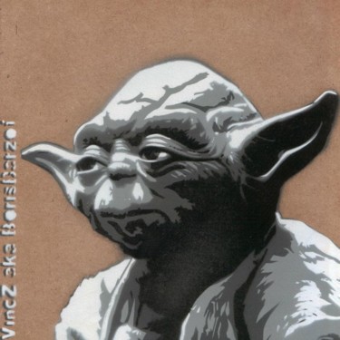 Peinture intitulée "Maitre Yoda" par Vincz A.K.A. Borisbarzof, Œuvre d'art originale, Bombe aérosol