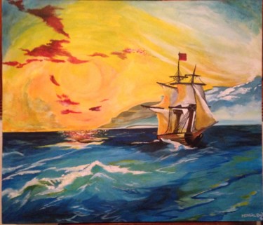 Painting titled "Le voyage" by Hossinbnl, Original Artwork, Acrylic