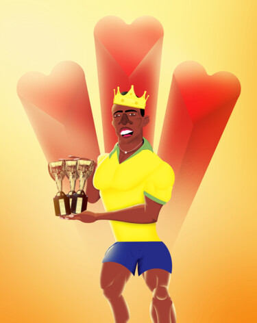 Digitale Kunst mit dem Titel "Pelé's Tribute - Th…" von Vinicius Cruz, Original-Kunstwerk, Digitale Malerei