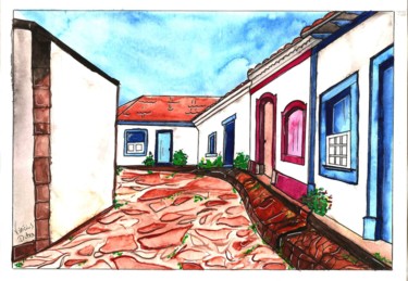 Pintura intitulada "Ruas do Ontem" por Vinícius Dutra, Obras de arte originais, Tinta