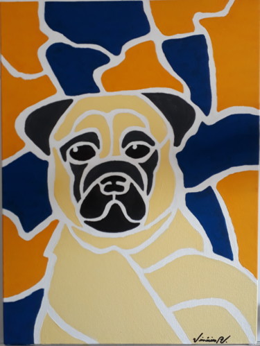 Painting titled "The Dog.jpg" by Vinícius Ricardo Guimarães, Original Artwork, Acrylic